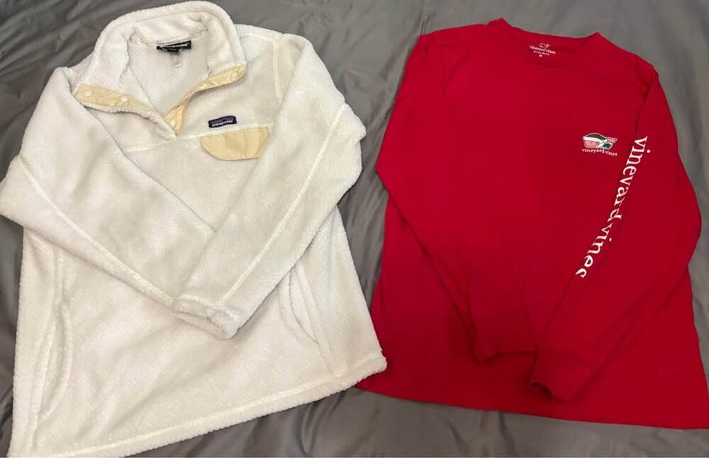 Patagonia Fleece Pullover and Vineyard Vines Shirt Bundle size: M/12-14